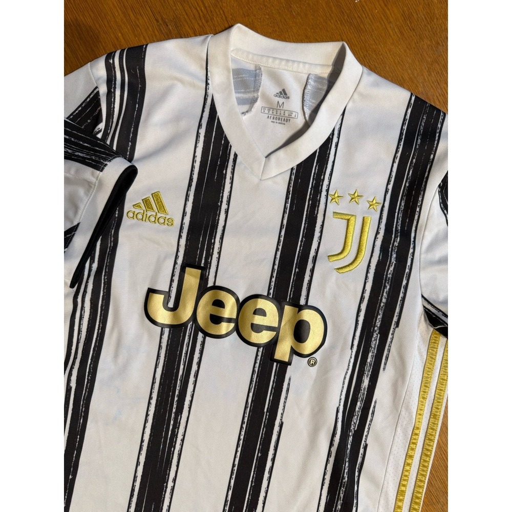 Adidas Juventus Home Jersey Mens Medium White‎ Black Gold Jeep Soccer Shirt